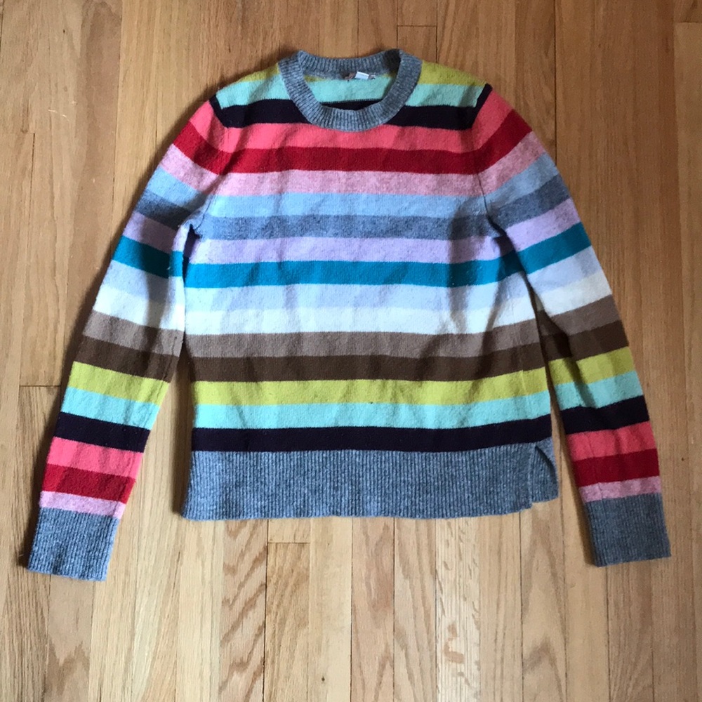 Stripped sweater, colorful.